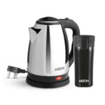 MILTON Go Electro 1.5L Fast Boil Kettle 1350W with 3x Safety Protection + 350ml Double Wall Vacuum Insulated Coffee Mug with Strainer, Stainless Steel Hot & Cold Combo for Home, Office, Travel,Gifting