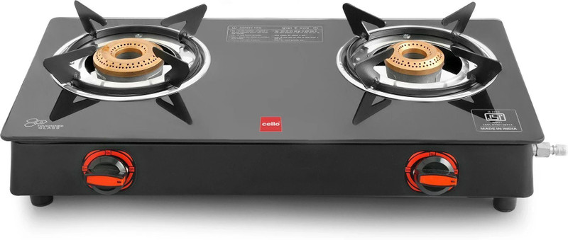 CELLO Trion 2 Burner Glass Manual Gas Stove(2 Burners)