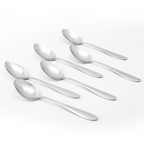 Wonderchef Venice Stainless Steel Spoon Set of 6 | Classic Design and Gloss Finish | 100% Food-Grade Stainless Steel | Non-Corrosive and Sturdy | Unbreakable | Easy to Clean
