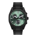 TIMEX Analog Watch for Men with Light Green Dial & Black Stainless Steel Bracelet Band – Water Resistant Men’s Wrist Watches -TWEG296SMU07