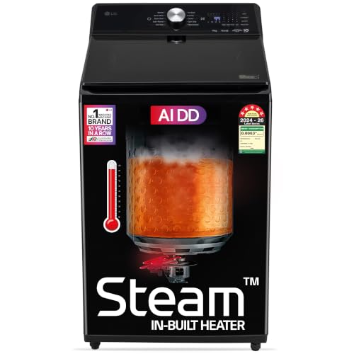 LG 11 Kg, 5 Star, AI Direct Drive Technology, Wi-Fi Enabled, Inverter Direct Drive, Fully Automatic Top Load Washing Machine (TX511SWO, Turbodrum, In Built Heater with Steam, Turbowash, Onyx Black)