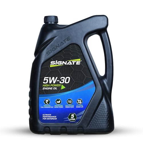 Signate Car Engine Oil for Petrol, CNG and Diesel Car 5L, Synthetic Engine Oil for Cars, Anti-Wear Car Engine Oil for Reduced Maintenance Cost, 5L