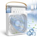 MEDALLIX Mini Cooler for Room Cooling, Portable Mini AC with 7 LED Colors, 1/2/3 Hours Timer, 3 Wind Speeds & 3 Spray Modes for Office, Home, Dorm, Bedroom, Kitchen, Outdoor, Travel (Multicolor)