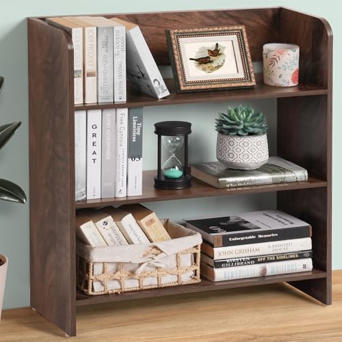 ABOUT SPACE Bookshelf for Home – 3 Tier Books Rack for Study Room for Kids Multipurpose Open Shelf for Home, Office, School Engineered Wood Book Organizer Shelf (Walnut – L 62.5 x B 23.5 x H 80 cm)