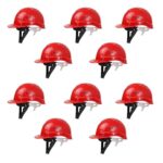 Robustt Safety Helmet – Red (Pack of 10) | Adjustable Headband | Heavy Duty Material | As Per ISI Safety Standard | Non Irritant and Soft Fabric | Lightweight and Durable
