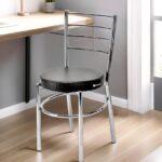 Goyal steel & furniture Steel Dining Chair with Cushion Comfortable Multi-Purpose Chair Heavy Duty for Café, Study, Hostel, Restaurant, Home, Office (1, Black, Standard)