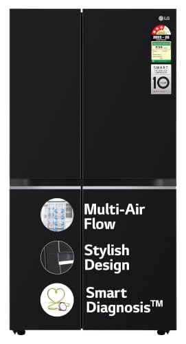 LG 655 L, 3 Star, Frost Free Smart Inverter Double Door Side by Side Refrigerator (GL-B257HWBY, Western Black, Express Freezing | Multi Air-Flow)