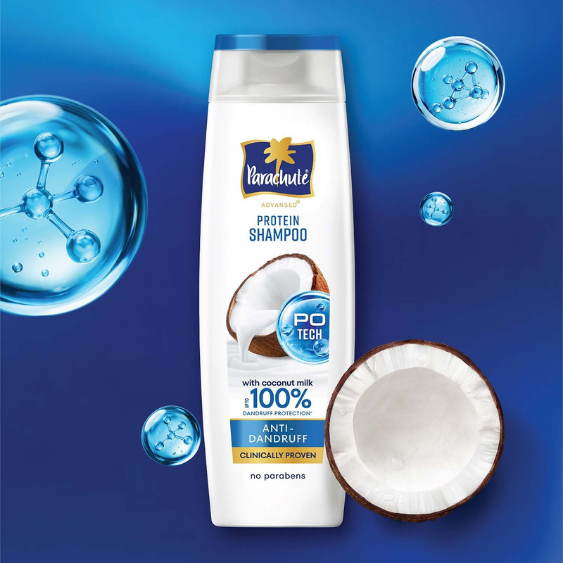 Parachute Advansed Protein Shampoo | with Coconut Milk | Anti Dandruff | Paraben free(170 ml)