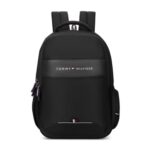 Tommy Hilfiger Joshua Polyester Unisex 15 Inch Laptop Backpack – Black | 21 Ltr Capacity| Padded & Adjustable Strap | Water Resistant | 3 Compartment | Water Bottle Holder | USB Cable holder Pocket