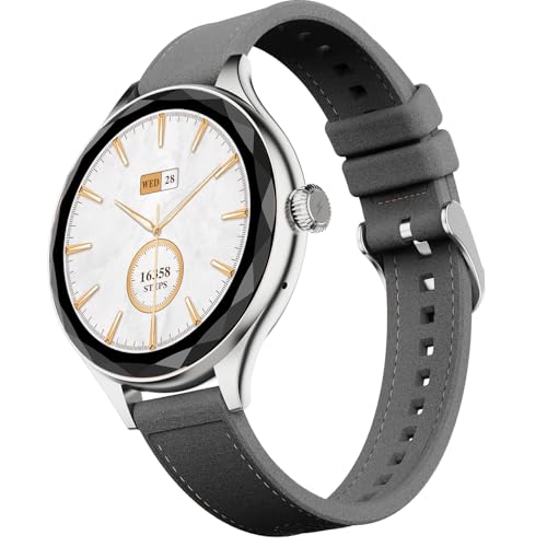Fire-Boltt Phoenix Aura Women Smart Watch with 1.26” Diamond-Cut HD Display, Rotating Crown, Wireless Charging, Bluetooth Calling, Voice Assistant, 120+ Sports Modes – Slate Grey