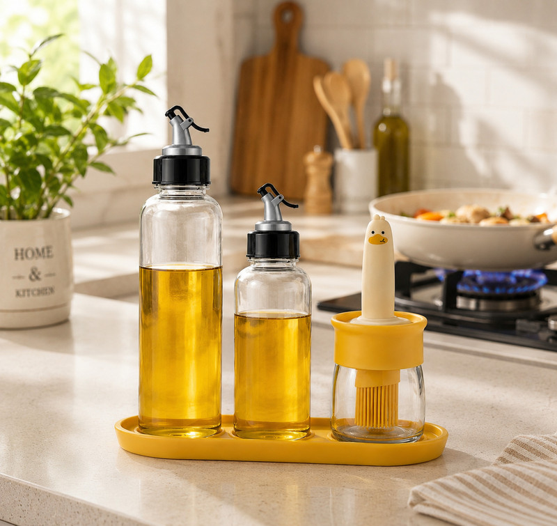 OTIZ 1000 ml Cooking Oil Dispenser Set(Pack of 3)
