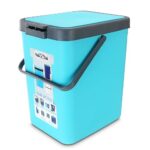Nayasa Door Dustbin Small- 14 Ltr Plastic Press Top Waste Bin/Trash Can | Garbage Dustbin For Home, Kitchen, Bathroom, Office | Multipurpose Waste Bin | Turquoise Blue