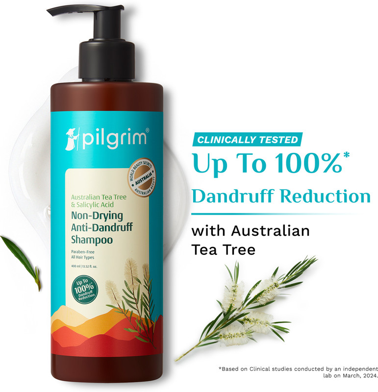 Pilgrim Australian Tea Tree Non-Drying Anti-Dandruff Shampoo for Itchy Scalp(400 ml)