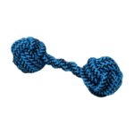 Petbabas Knotted Dumbbell Rope for Dogs and Pets |Durable Chew Cotton Knotted Dumbbell Shape Tug Rope Toy |Chewing and Teething for Dogs and Puppies Woven Rope Dog Toy, 23 cm (Blue)