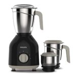 Philips HL7756 Mixer Grinder 750 watt with 3 Stainless Steel Jars | 25 mins Continuous Grinding | Mixer Grinder for Kitchen with 3 Speed Control & Pulse Function (Black)