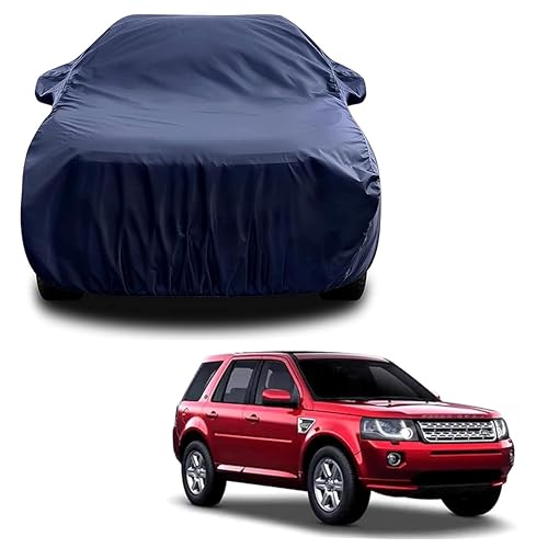 Sulfar 100% Water Resistant Car Body Cover Compatible with Mirror for Land Rover Freelander (Triple Stitched, Full Bottom Elastic, Navy Blue)