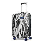 Skybags Stroke Printed Large Size Hard Case Trolley Bag, Black-White