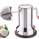 Coconut Scraper Machine with Vacuum Suction Base, Stainless Steel Manual Hand Crank Coconut Grater, Sharp Rotary Blade Nariyal Khurchni for Fresh Coconut Flakes in Home Kitchen