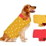 Sage Square 2 in 1 Premium Reversible Double Side Dog Coat, Ultra Warm Windproof Winter, Thicker Fleece Jacket for Cold Weather (Yellow and Red) (Small-Medium) (14 Inches)