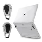 CERLINK Portable Invisible Laptop Riser Stand | Mini Aluminum Cooling Pad, Lightweight Laptop Desk Stand for MacBook, Lenovo, Dell, HP & Other Laptops (Silver)