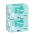 Amazon Basics Maternity Pads | Large | 450mm | Upto 650ml High Absorption | Breathable Top Layer | Contoured Slim Fit | Postpartum & Heavy Flow Protection | 20 Count (10 x Pack of 2)