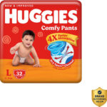 Huggies Comfy Baby Pant Diapers – L(32 Pieces)