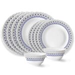 Larah by Borosil Ocean Fluted Series Opalware Dinner Set | 12 Pieces for Family of 4 | Microwave & Dishwasher Safe | Bone-Ash Free | Crockery Set for Dining & Gifting | Plates & Bowls | White