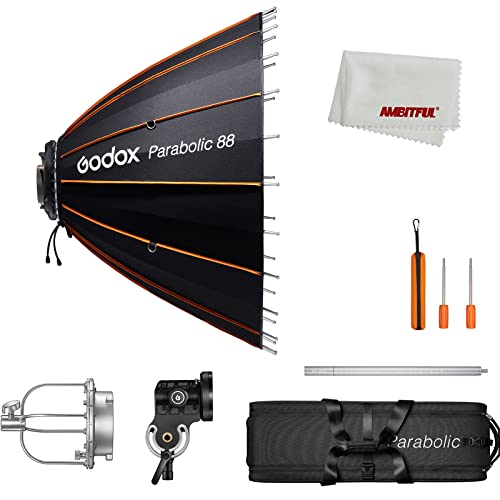 Godox P88 Kit Parabolic Softbox, Quick-Setup Bowens Mount for Godox SL-60W SL150WII VL150 VL300 UL150 UL60 SZ150R SZ200BI and Bowens Mount Falsh
