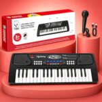 Lifelong Wireless Rechargeable Piano Keyboard for Kids with Mic, Single Speaker, 37 Keys Portable Keyboard Piano, Type C Charging, Long Battery Life Keyboard Gift for 2-8 Yrs, 1 Yr Warranty (LLCKMP03)