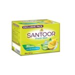 Santoor Fresh Skin Bathing Soap with Lime, Aloe vera & Menthol|Experience 3X Freshness Like Never Before|For All skin Type|150G, pack of 4