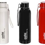 CELLO Puro Steel-X Benz 900 PU Insulated Water Bottle Set of 3, 650 ml Each, Assorted | BPA Free, Leakproof, ISI Certified |Hot & Cold Bottle for Gym, Office, College, Travel, Camping, Sports & Yoga