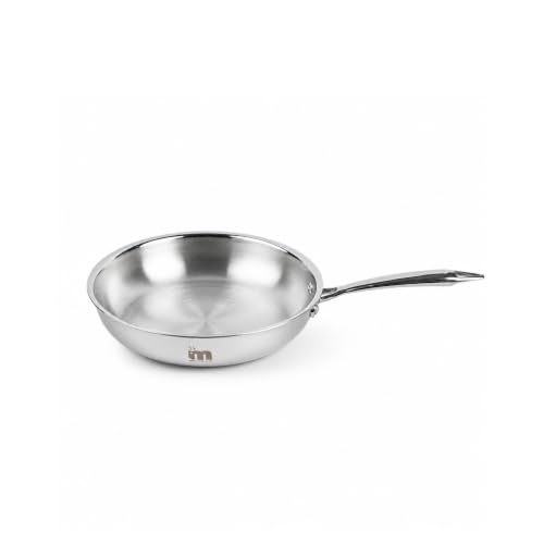 Mercado Triply Stainless Steel Fry Pan 20 cm (1.2L) | SS304 Food Grade | Even Heat Distribution | Ideal for Frying & Sautéing | Induction & Gas Compatible | 5 Years Warranty