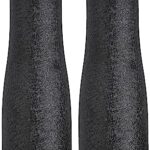 Amazon Brand – Solimo Stainless Steel Fridge Water Bottles | Set of 2 | Textured Finish | 1 L | Black