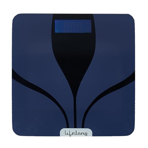 Lifelong LLWS27 Digital Weighing Scale|Glass Weighing Scale Machine|Electronic Bathroom Scales & Weight Machine for Home & Human Balance Battery included (Blue)