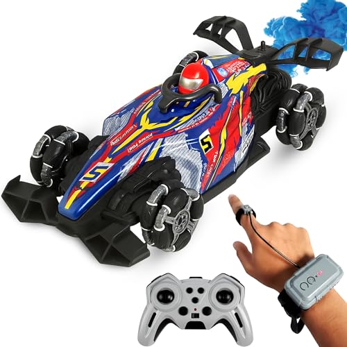 Zivvy Big Drift Racing RC Car – Red | 2.4GHz Rechargeable Drift Car with Palm Remote & 100m Range | Drift Mode, Spray Effect, LED Lights & Music | Best Gift for Boys & Girls 2 3 4 5 6 7 8+ Years