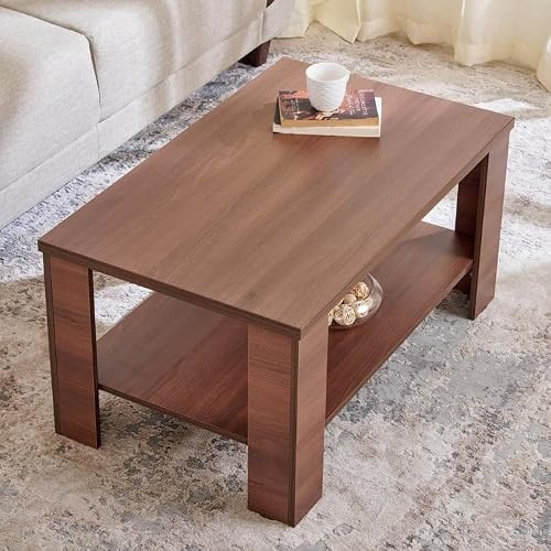 Home Centre | Clary NXT Coffee Table | Center Table for Living Room | Engineered Wood | Brown | 1 Year Warranty