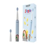 beatXP Jiggle Sonic Electric Toothbrush for Kids with 2 Brush Heads & 3 Cleaning Modes | Rechargeable Electric Toothbrush | 20500 Strokes/Min with Long Battery Life (Baby Blue),1 Count