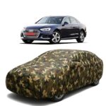 Sulfar 100% Waterproof Car Body Cover Compatible with Mirror for Audi S40 with Long Lasting Durable Material (Triple Stitched, Full Bottom Elastic, Camouflage Army)