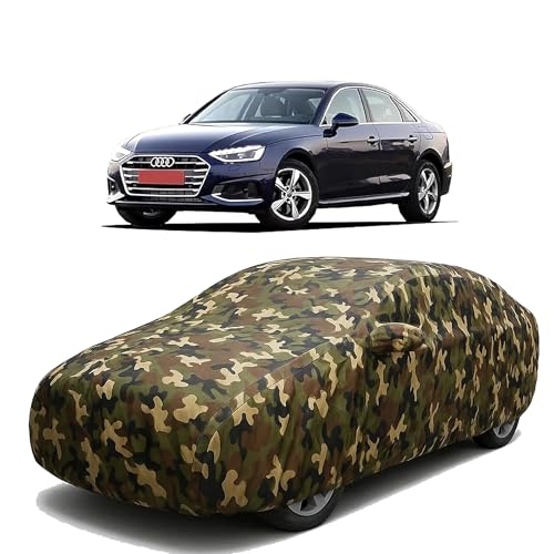 Sulfar 100% Waterproof Car Body Cover Compatible with Mirror for Audi S40 with Long Lasting Durable Material (Triple Stitched, Full Bottom Elastic, Camouflage Army)
