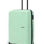 Move-Meant Travel Crew Medium 66Cm Suitcase 8 Wheels Number Lock Polycarbonate Hard HPS Green Trolley Bag for Men & Women|360° Spinner Wheeling System Luggage|Trolley Bags for Travel