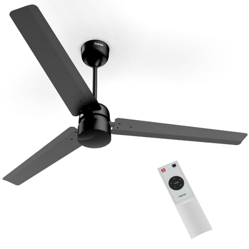 OAKTER 1200mm BLDC Ceiling Fan with IR Remote Control | BEE 5-star Rated Energy Efficient Ceiling Fan | High Air Delivery with LED Indicators (Black)
