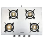 Golden Surya SPLENDOR FORGED 4B 4 Burner Gas Stove | Heavy Duty Forged Brass Burners | Manual Ignition | Stainless Steel Body | ISI Certified | 18 Months Warranty