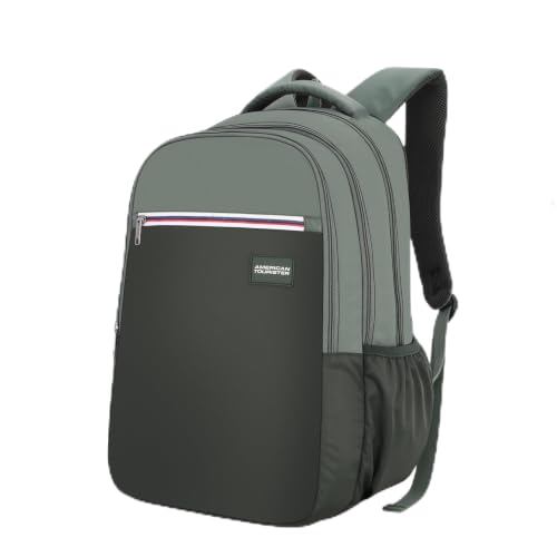 American Tourister Nexa Style 01 | 36L Backpack | Casual Bag | 3 Compartments | School & College Backpack for Men and Women | Olive | 1 Yr Global Warranty