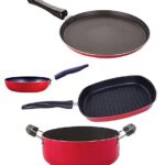 Nirlon Non Stick Coated Heat Resistance Pfoa Free Aluminium Kitchenware Gift Set of 4 Pieces (FT13_CVG_GP24.5_CS24)