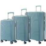 Kamiliant by American Tourister Selva|Trolley Bag Set of 3 (56+69+80 cms) for Travel| Hard Case Polypropylene (PP) Suitcase|360° 8-Wheel Spinner Luggage Trolley|Combination Lock|Stone Blue