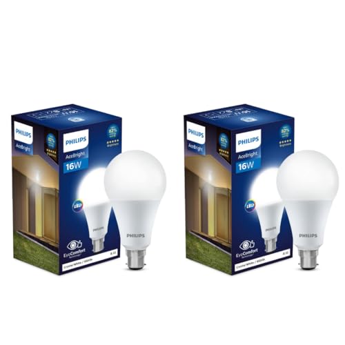 Philips Stellar Bright 16 Watt LED Bulb, Base B22,Cool Day Light, Pack of 2