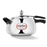 Surya Flame Stainless Steel 5 Litre Pressure Cooker with Inner Lid, Magma Gas & Induction Compatible, ISI Certified (Silver), 3-Year Doorstep Warranty