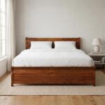 Royaloak New York American Wooden Queen Bed Without Storage | Solid Wood | Strong Bed Base | Supporting Legs | Modern Design | Durable and Long Lasting Wooden Queen Size Bed | American Collection