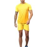 Vector X Adults Mens and Boys Football Soccer Set of Half-Sleeve Jersey with Shorts (Yellow, L)