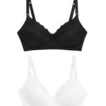 Marks & Spencer 2pk Maternity Lace Trim Nursing Bras B-G T33702BLACK/WHITE (34DD)